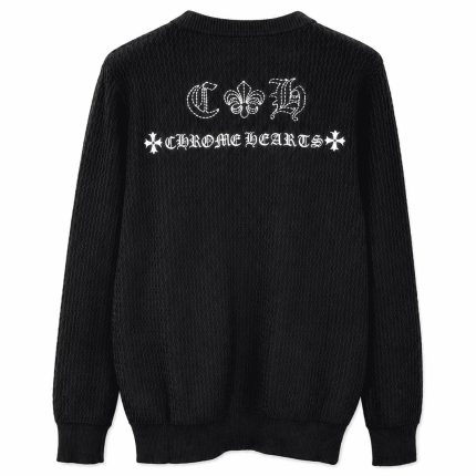 Chrome Hearts Cross Patch Waffle Knit Cardigan