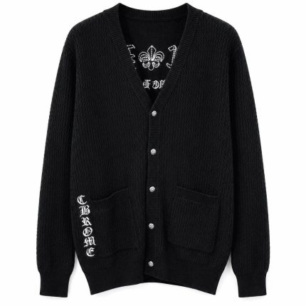 Chrome Hearts Cross Patch Waffle Knit Cardigan
