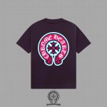 Chrome Hearts Dark Purple Pink Horseshoe Graphic T-Shirt
