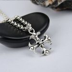 Chrome Hearts Fleur Cross Pendant Necklace