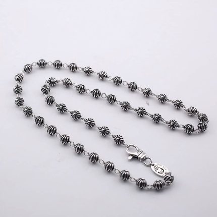 Chrome Hearts Floral Bead Chain Necklace