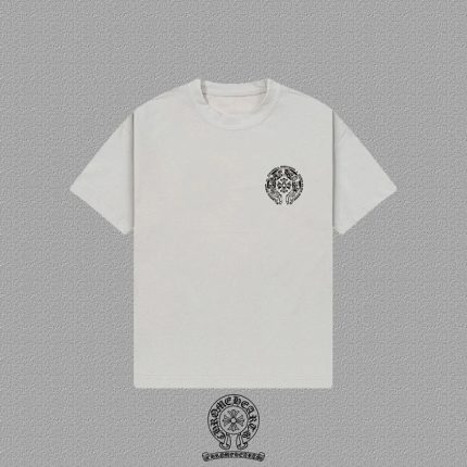 Chrome Hearts Floral Cross Back Print T-Shirt Cream