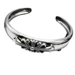 Chrome Hearts Floral Cross Open Cuff Bracelet