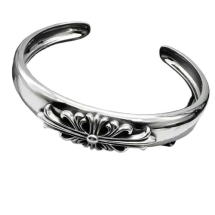 Chrome Hearts Floral Cross Open Cuff Bracelet