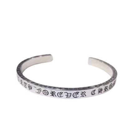 Chrome Hearts Forever Engraved Open Cuff Bracelet
