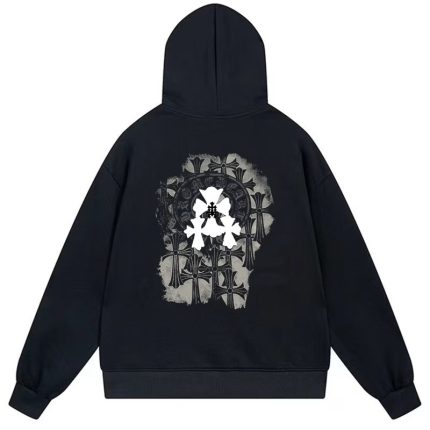 Chrome Hearts Gothic Cross Graphic Black Hoodie