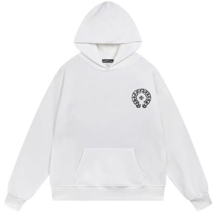 Chrome Hearts Gothic Cross Graphic White Hoodie