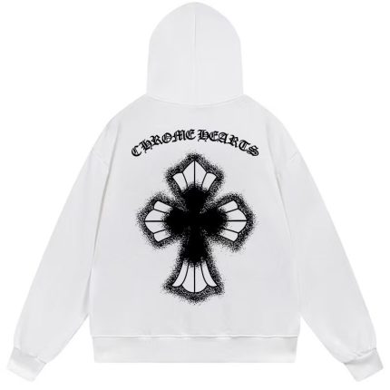 Chrome Hearts Gothic Cross Hoodie White