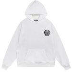 Chrome Hearts Gothic Horseshoe Logo White Hoodie