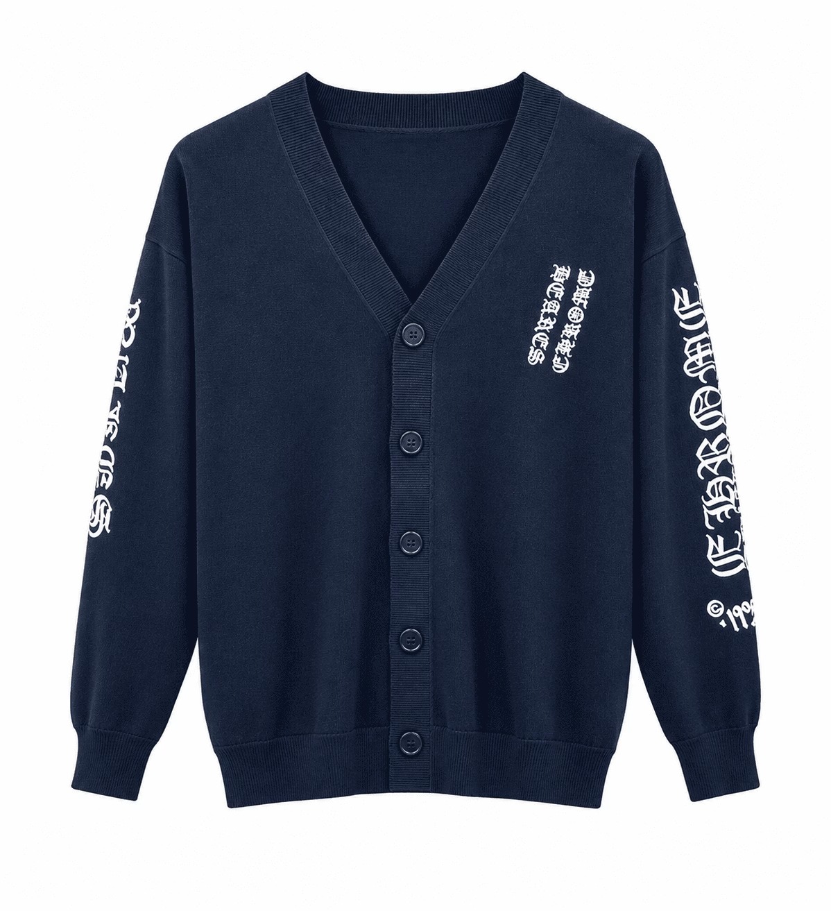 Chrome Hearts Gothic Script Sleeve Knit Cardigan Chrome Hearts Gothic Script Sleeve Knit Cardigan