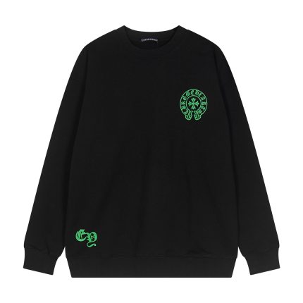 Chrome Hearts Green Cross Black Crewneck Sweatshirt