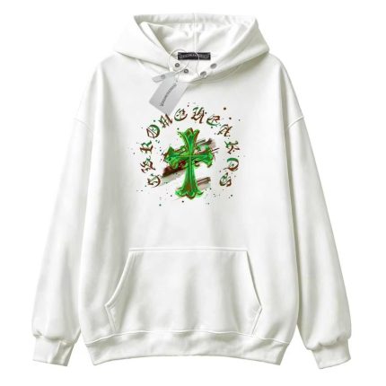 Chrome Hearts Green Cross White Hoodie