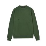Chrome Hearts Green Distressed Cross Crewneck Sweatshirt