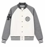 Chrome Hearts Grey & White Wool Varsity Jacket