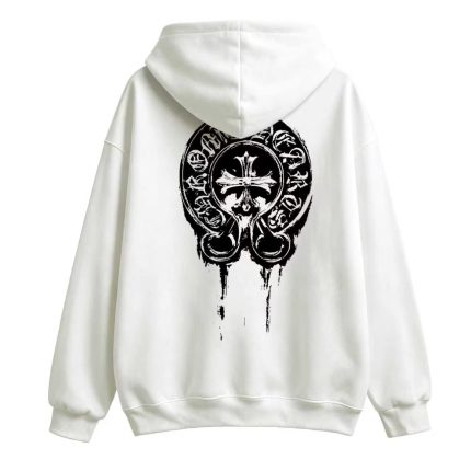 Chrome Hearts Horseshoe Cross White Hoodie