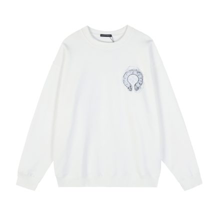 Chrome Hearts Horseshoe Graphic White Sweatshirt