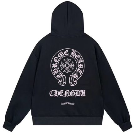 Chrome Hearts Horseshoe Logo Black Hoodie