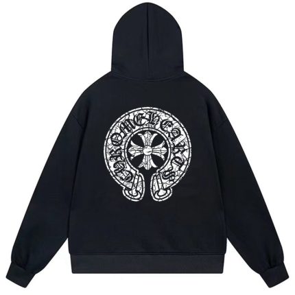 Chrome Hearts Horseshoe Logo Pullover Hoodie Black