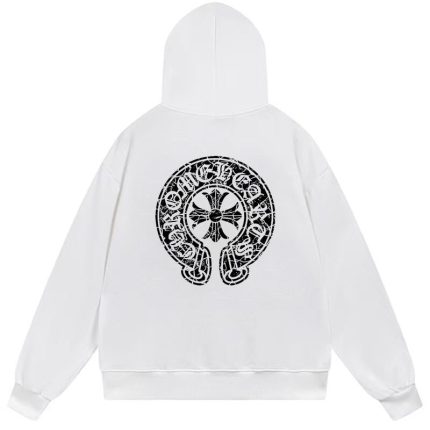 Chrome Hearts Horseshoe Logo Pullover Hoodie White