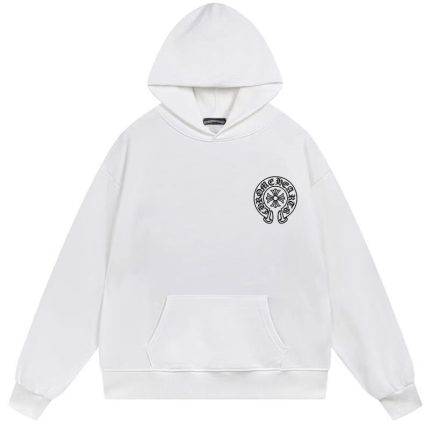 Chrome Hearts Horseshoe Logo Pullover Hoodie White