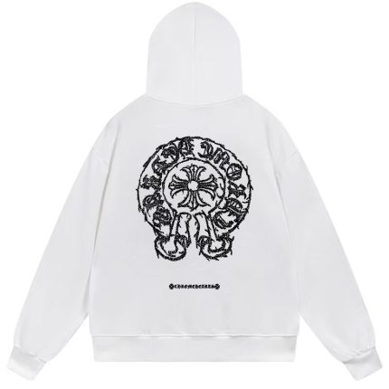Chrome Hearts Horseshoe White Hoodie