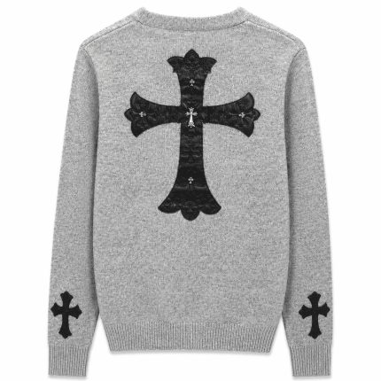 Chrome Hearts Leather Cross Patch Cardigan
