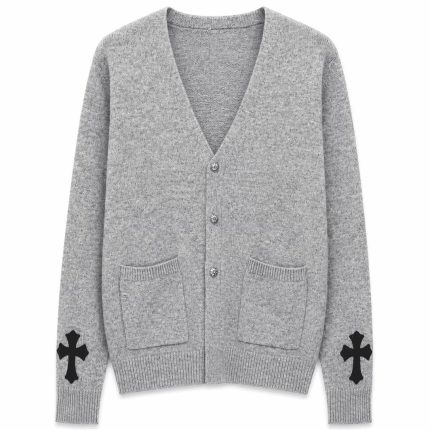 Chrome Hearts Leather Cross Patch Cardigan