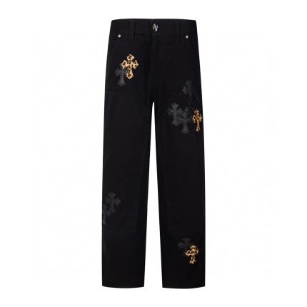 Chrome Hearts Leopard Cross Patch Jeans