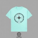 Chrome Hearts Mint Green Gothic Cross T-Shirt