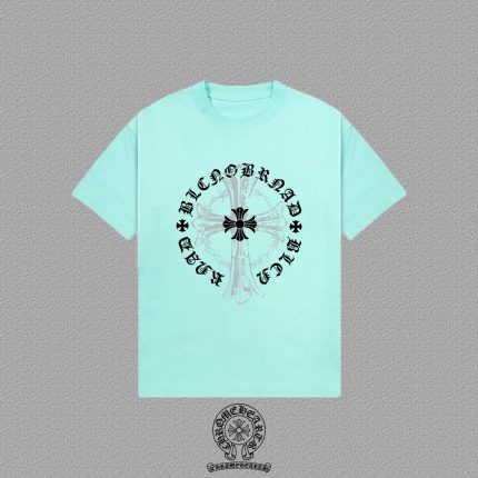 Chrome Hearts Mint Green Gothic Cross T-Shirt
