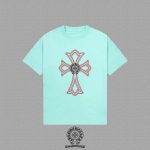 Chrome Hearts Mint Green Red Outline Cross T-Shirt