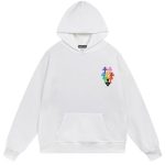 Chrome Hearts Multi Color Cross Graphic White Hoodie