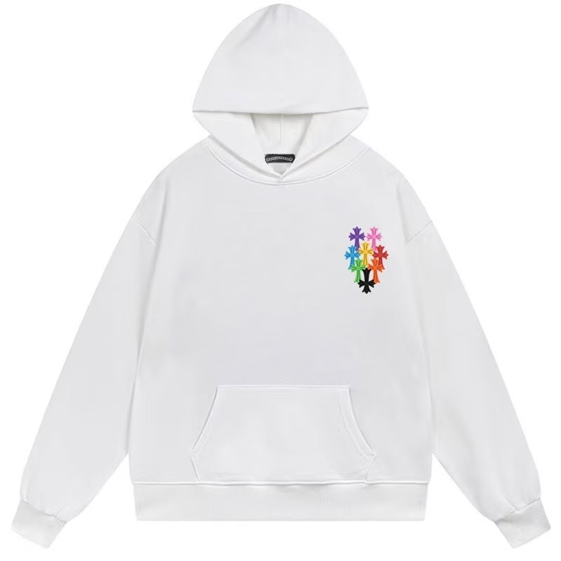 Chrome Hearts Multi Color Cross Graphic White Hoodie Chrome Hearts Multi Color Cross Graphic White Hoodie
