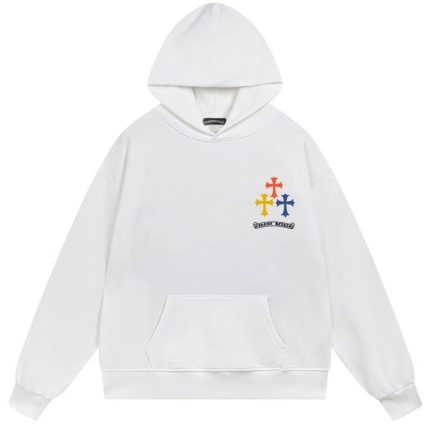 Chrome Hearts Multi Color Gothic Horseshoe Hoodie White