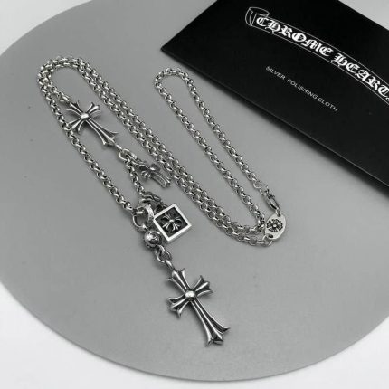 Chrome Hearts Multi Cross Charm Necklace