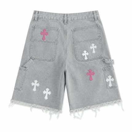 Chrome Hearts Multi Cross Patch Denim Shorts