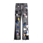 Chrome Hearts Multi Cross Patchwork Distressed Jeans