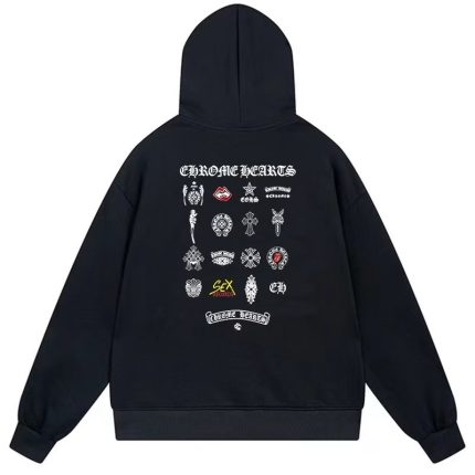 Chrome Hearts Multi Logo Graphic Black Hoodie