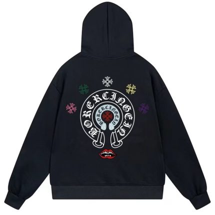 Chrome Hearts Multicolor Horseshoe Hoodie Black