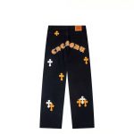 Chrome Hearts Orange Cross Patch Black Jeans