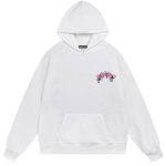 Chrome Hearts Pink Cemetery Cross Hoodie White