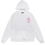 Chrome Hearts Pink Cross White Hoodie