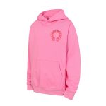 Chrome Hearts Pink Red Horseshoe Cross Pullover Hoodie