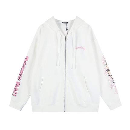 Chrome Hearts Pink Tokyo Angel Hoodie White