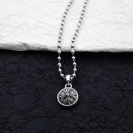 Chrome Hearts Plus Round Silver Necklace