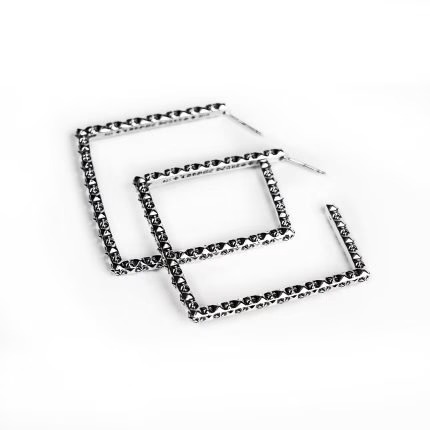 Chrome Hearts Plus Square Hoop Earrings