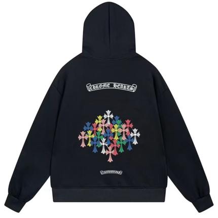 Chrome Hearts Rainbow Cross Black Hoodie