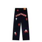 Chrome Hearts Red Cross Patch Black Jeans