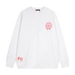 Chrome Hearts Red Cross White Crewneck Sweatshirt