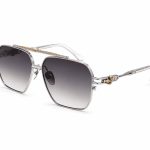 Chrome Hearts Silver Hexagon Purple Gradient Sunglasses